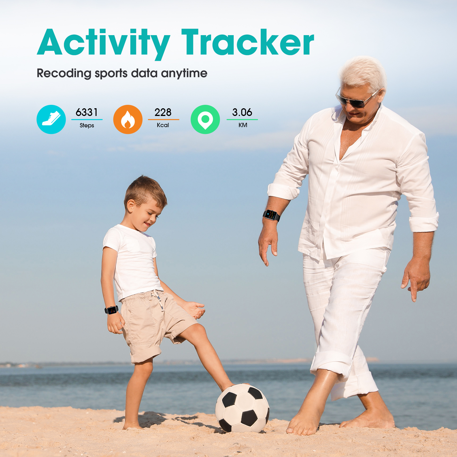 Pedometer Watch Senior Friendly No App/Phone Required, Waterproof Fitness Tracker Watch with Step Counter Calories/Sleep Tracker for Walking Running for Men Women - Image 3