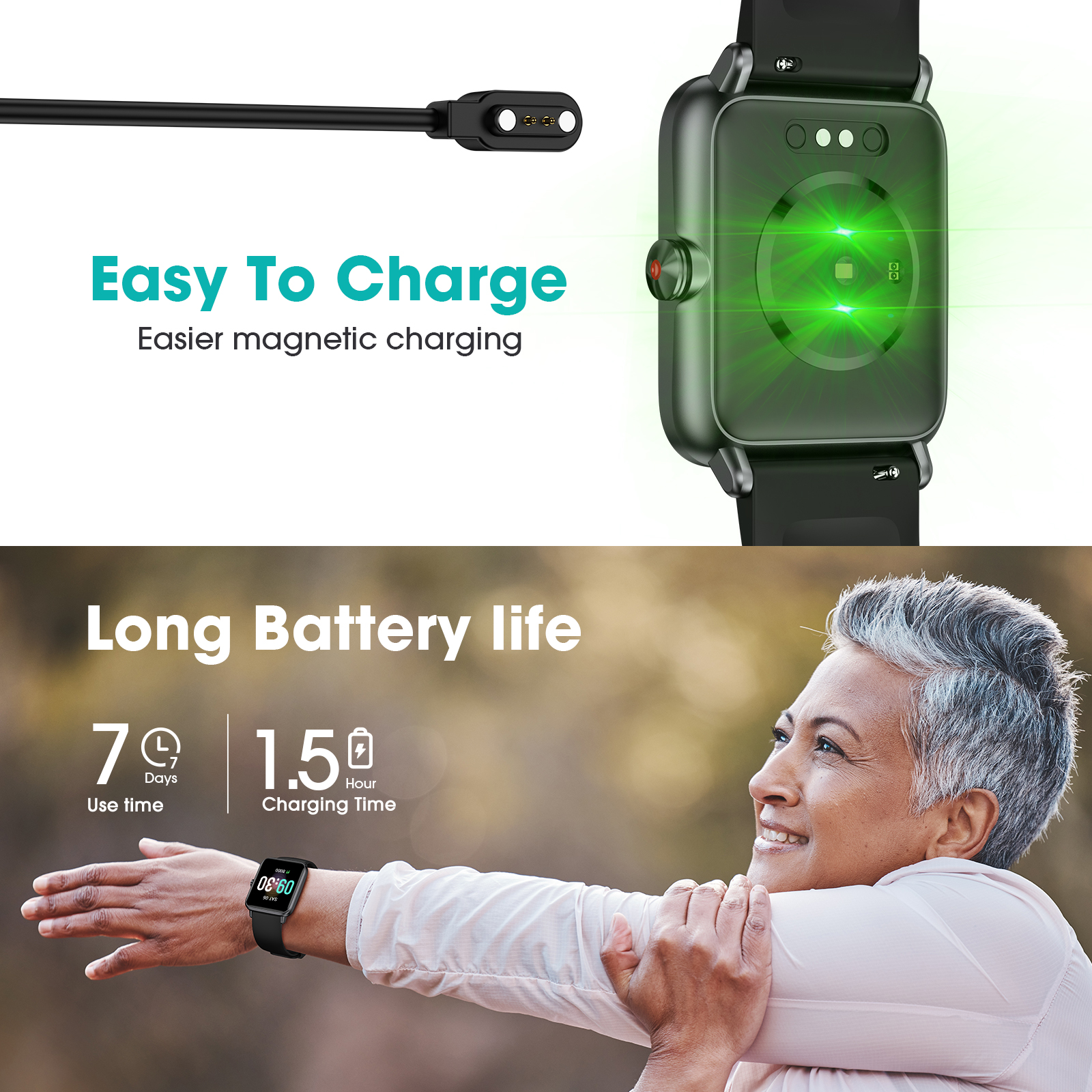 Pedometer Watch Senior Friendly No App/Phone Required, Waterproof Fitness Tracker Watch with Step Counter Calories/Sleep Tracker for Walking Running for Men Women - Image 7